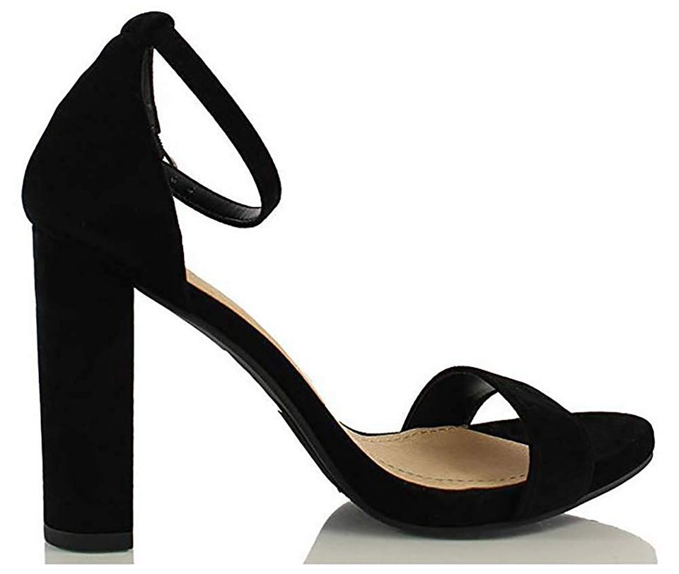 MVE Shoes Women's Open Toe Chunky Heel Strappy Heeled Sandal