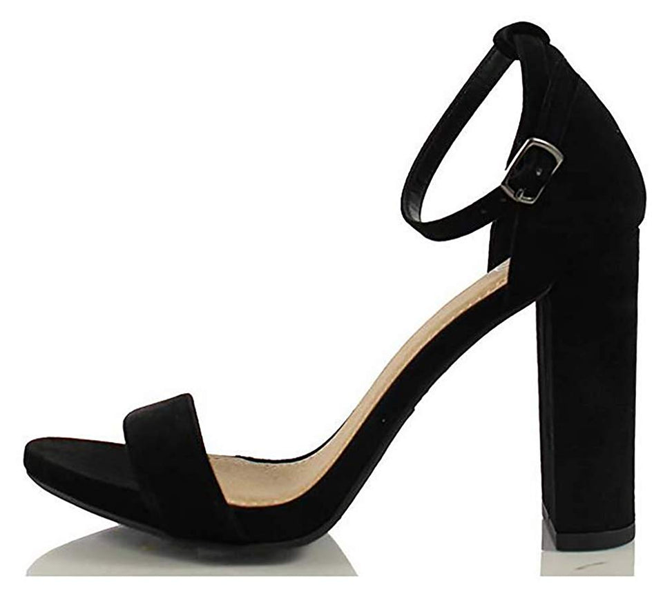 MVE Shoes Women's Open Toe Chunky Heel Strappy Heeled Sandal