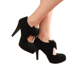 Milesline Fashion Vintage Womens Small Bowtie Platform Pumps Ladies Sexy High.