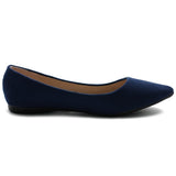 Ollio Women's Ballet Comfort Light Faux Suede Multi Color Shoe Flat