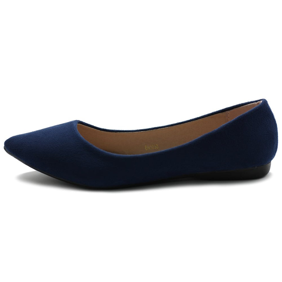 Ollio Women's Ballet Comfort Light Faux Suede Multi Color Shoe Flat