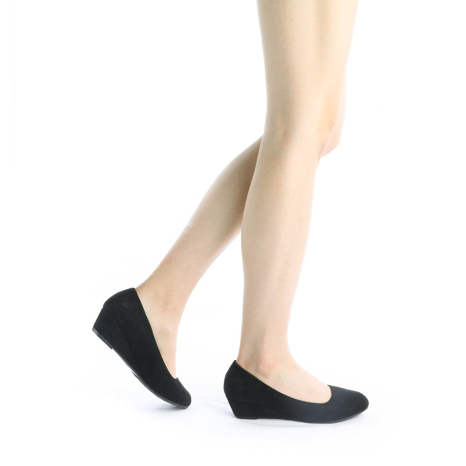 DREAM PAIRS Women's Debbie Mid Wedge Heel Pump Shoes
