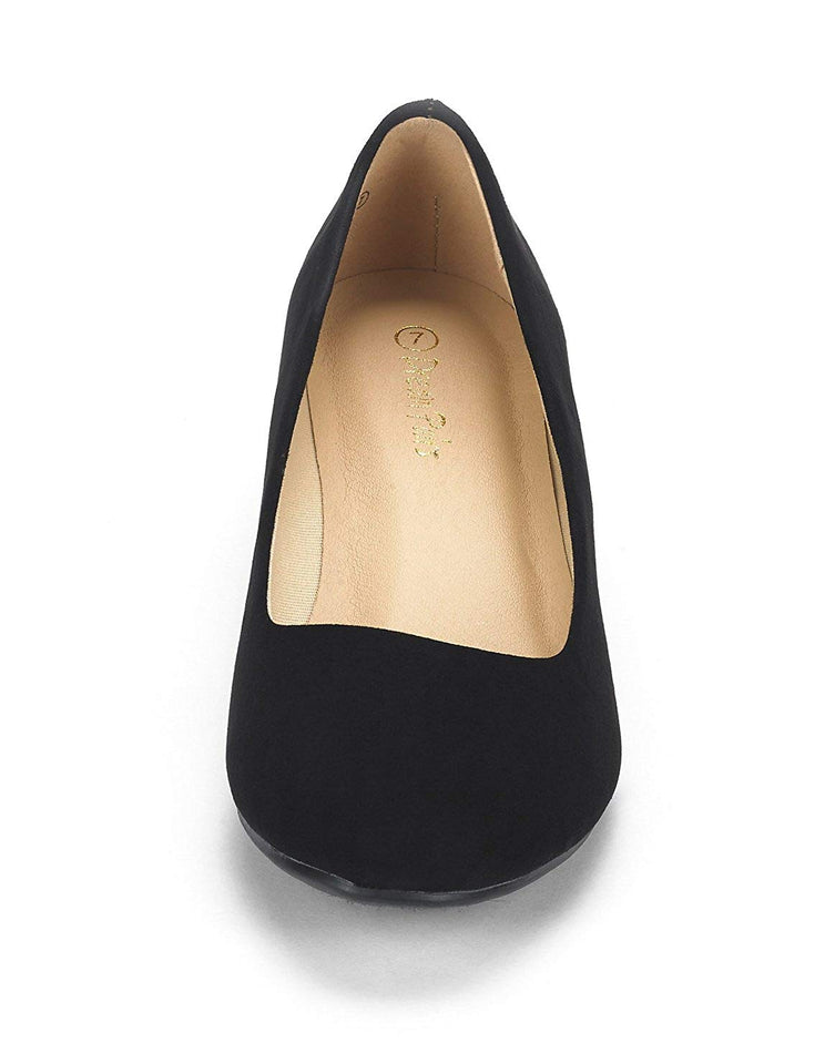 DREAM PAIRS Women's Debbie Mid Wedge Heel Pump Shoes