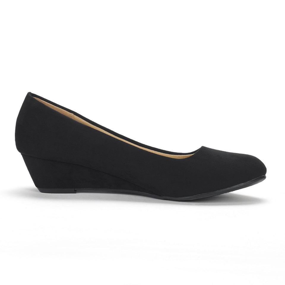 DREAM PAIRS Women's Debbie Mid Wedge Heel Pump Shoes