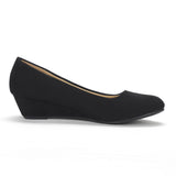 DREAM PAIRS Women's Debbie Mid Wedge Heel Pump Shoes