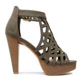 Guilty Shoes Womens Cutout Gladiator Ankle Strap Platform Block Heel Stiletto Sandals