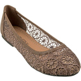 CLOVERLY Women's Ballet Shoe Floral Breathable Crochet Lace Ballet Flats