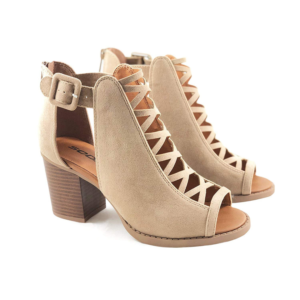 Soda Womens Fahsoin Aran Open Toe Heel Sandal
